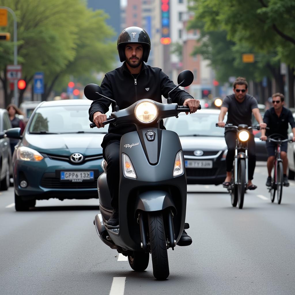 Moped im Stadtverkehr