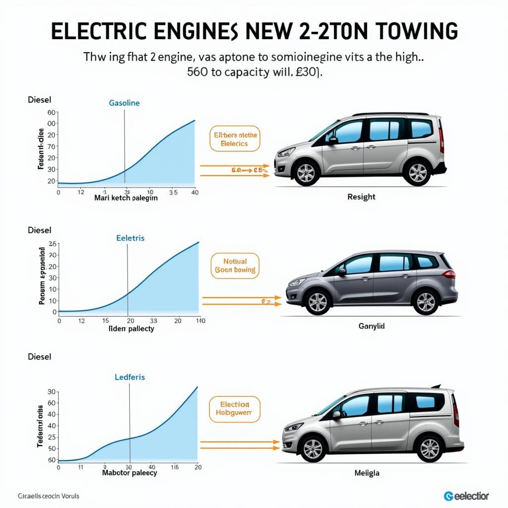 Vergleich von Benzin-, Diesel- und Elektromotoren für Fahrzeuge mit 2 Tonnen Anhängelast