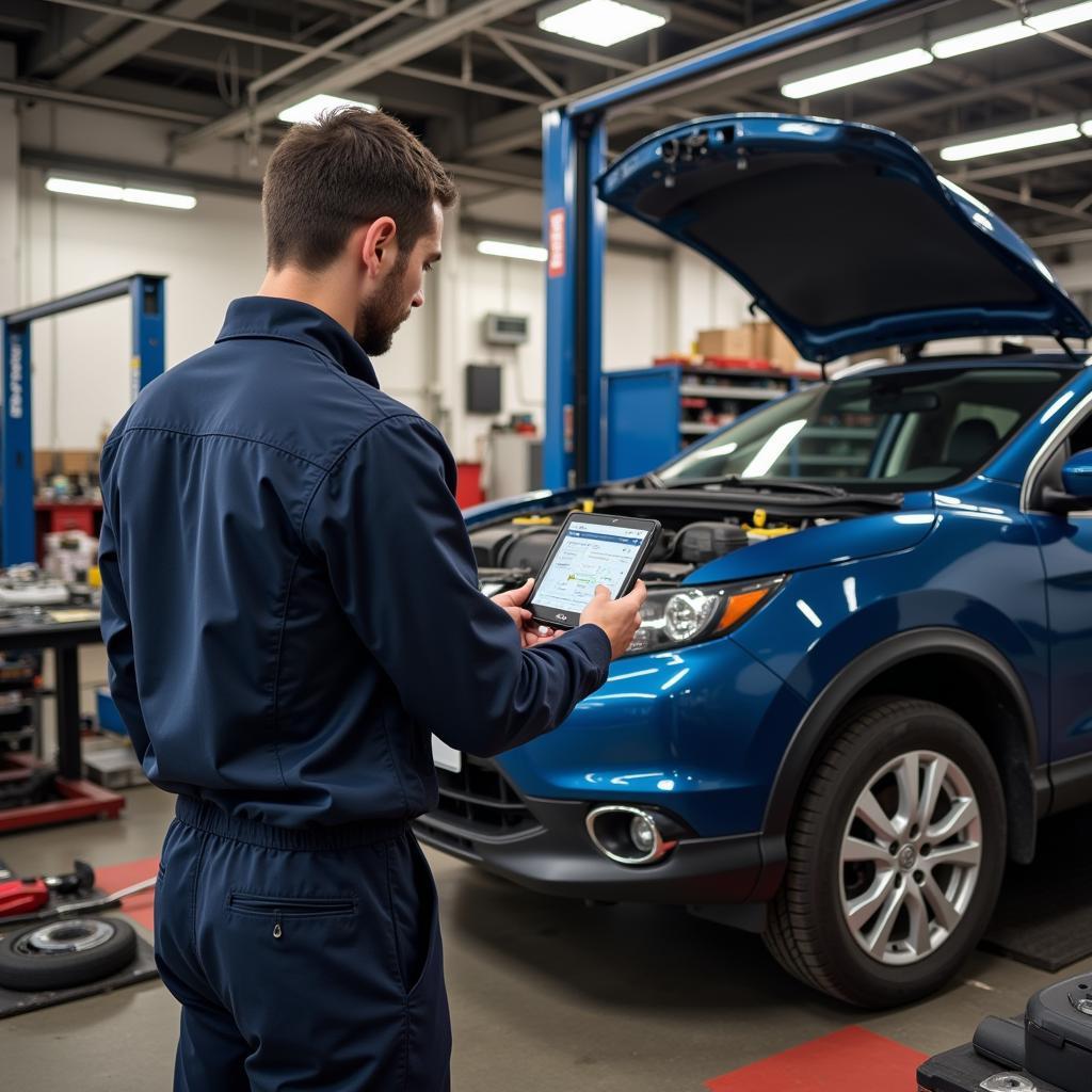 Durchführung eines Auto Tests am Nissan Qashqai