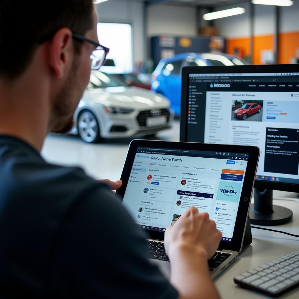 Online-Recherche für Autoreparatur