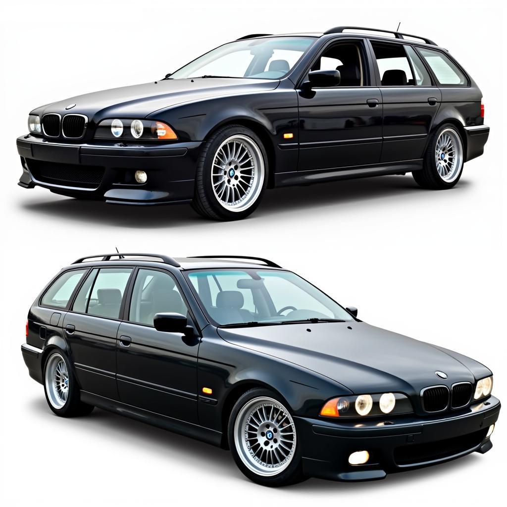 Optisches Tuning für den E39 Touring: Frontspoiler, Seitenschweller, Heckspoiler und Leichtmetallfelgen für einen individuellen Look