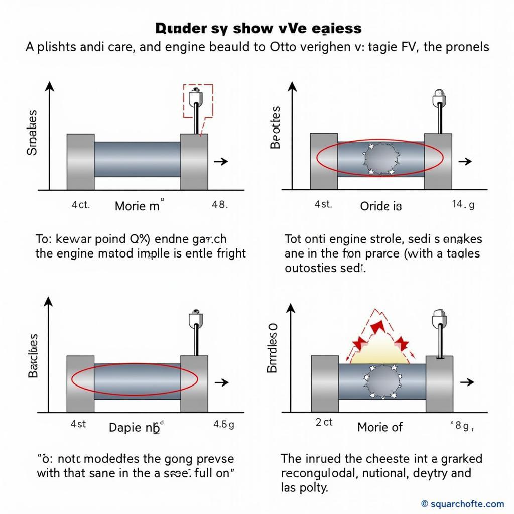 Darstellung der vier Takte im Ottomotor PV Diagramm