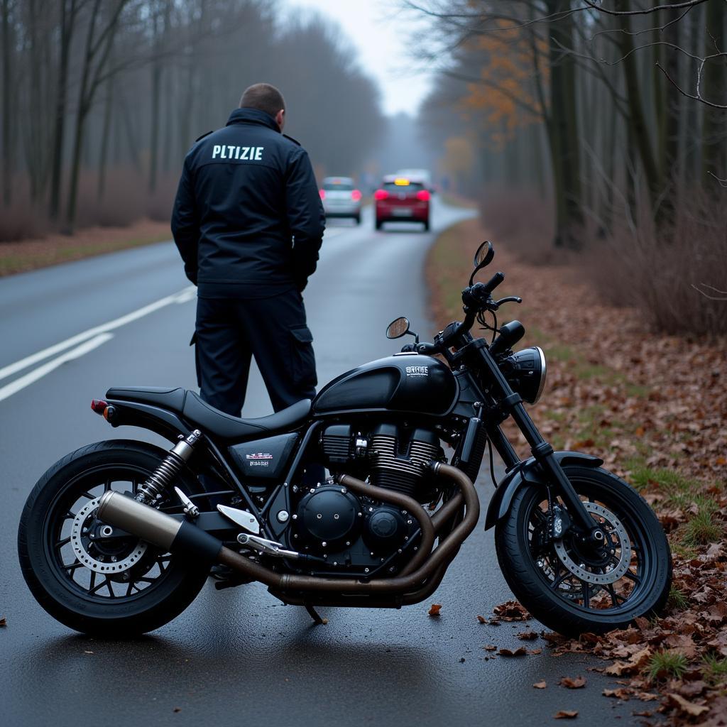 Schwedische Polizei untersucht einen Motorradunfall im Zusammenhang mit der Suche nach dem Ghost Rider.