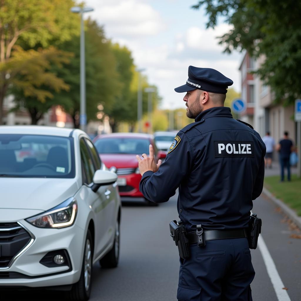 Polizei führt Verkehrskontrolle in Flensburg durch