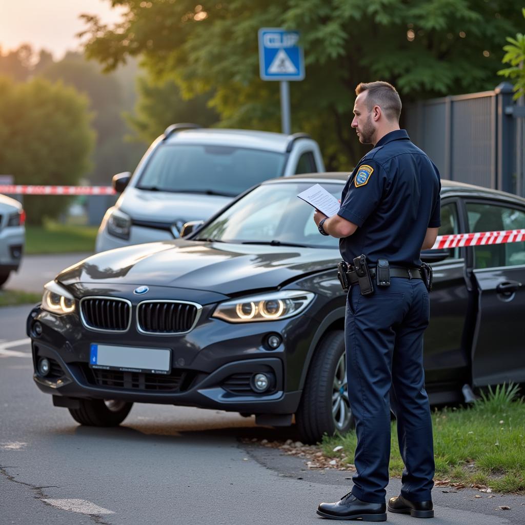 Polizei untersucht Verkehrsunfall in Flensburg