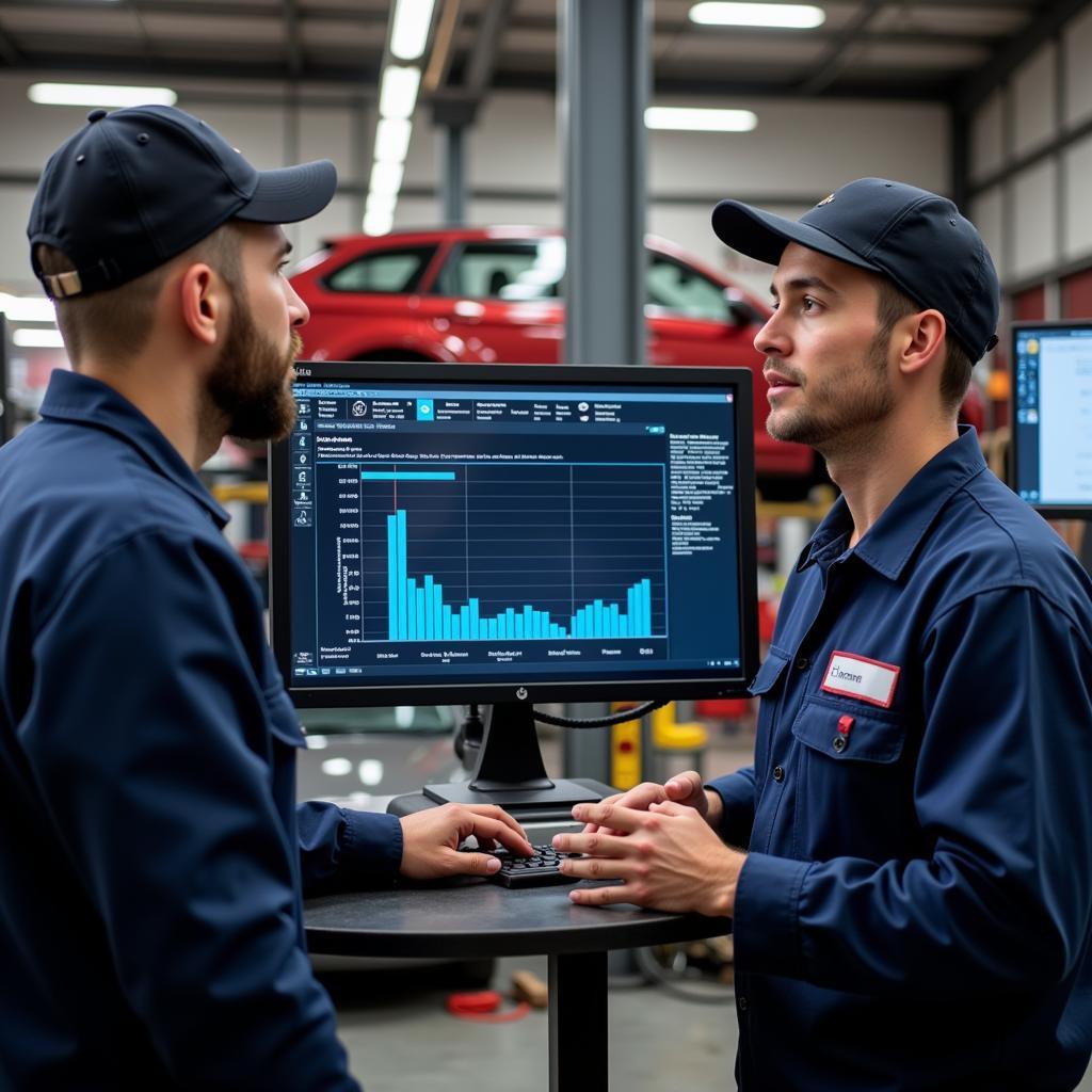 Qualifizierte Mechaniker in einer Autowerkstatt in Pulheim