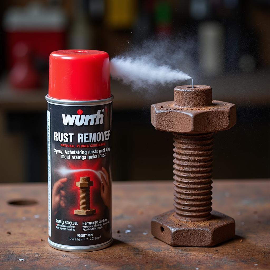 Rostlöser Würth Spray in Aktion