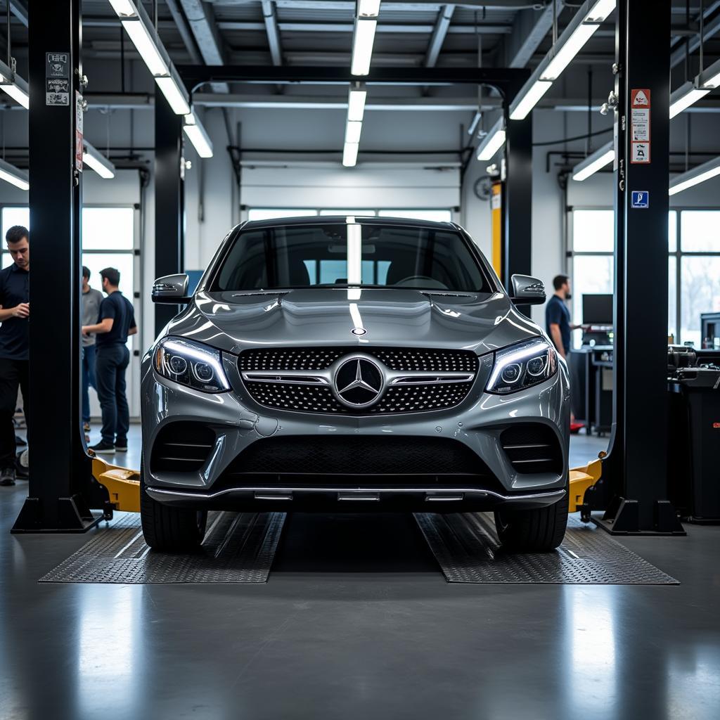 Mercedes-Benz in der Werkstatt für Service B1