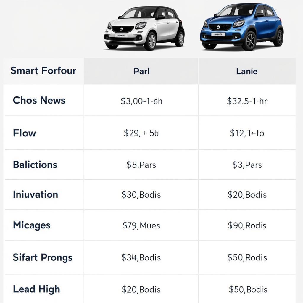 Vergleich von Smart Forfour Leasing Angeboten