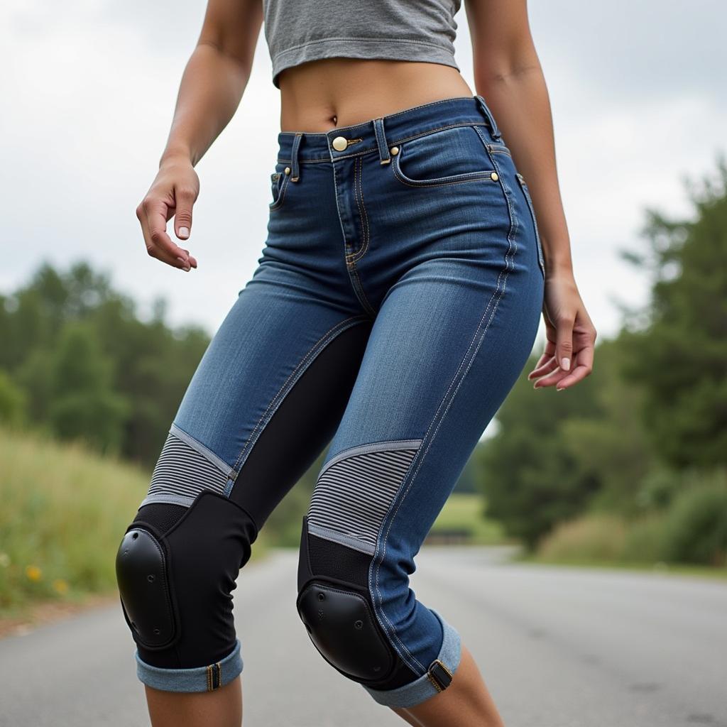 Atmungsaktive und bequeme Motorradhose für Damen im Sommer