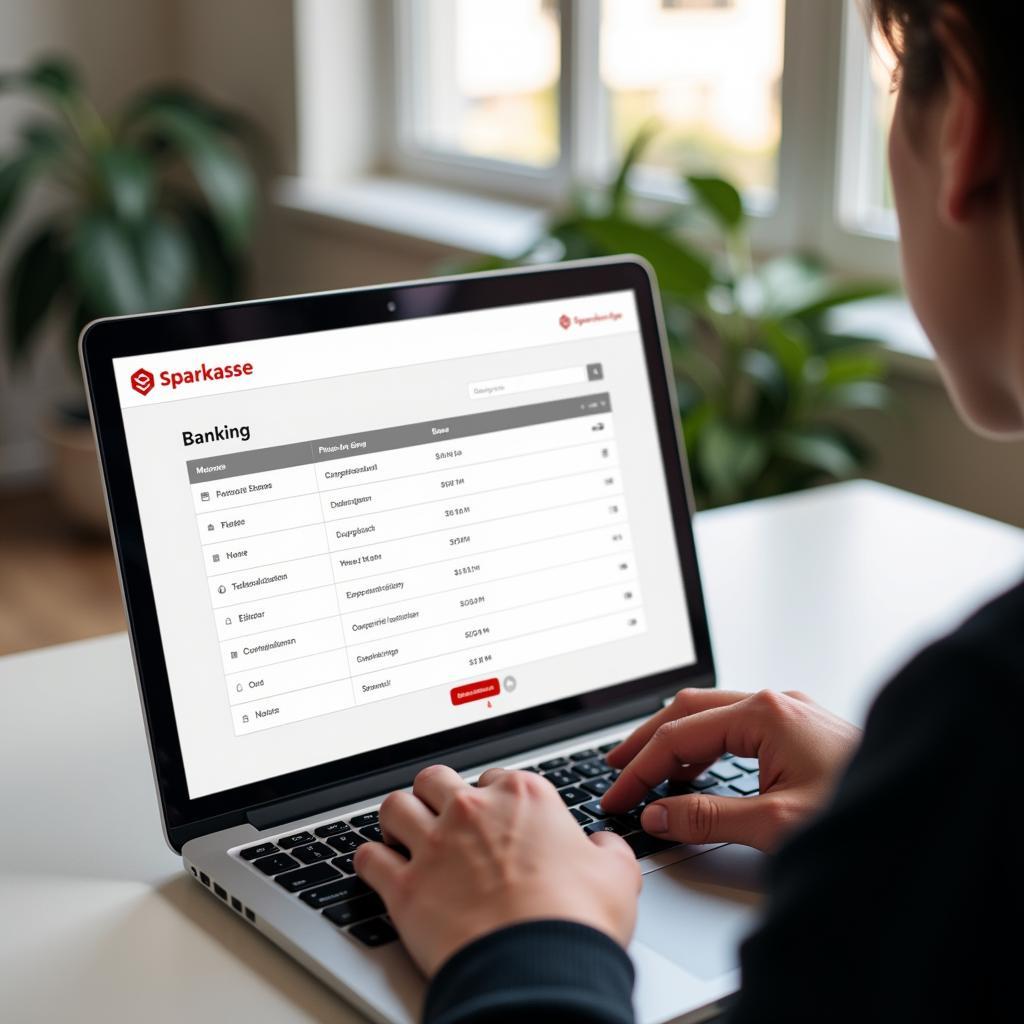 Online-Banking der Sparkasse Spalt auf dem Laptop