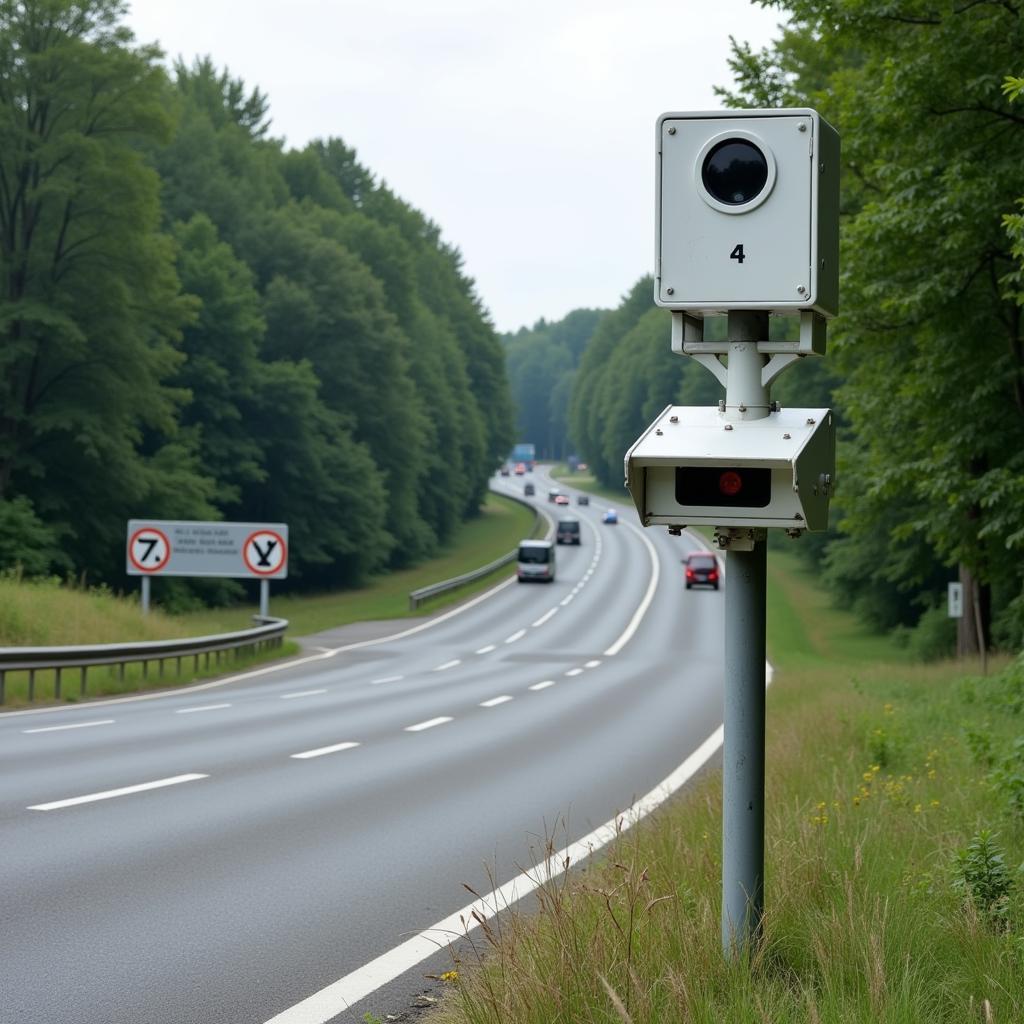 Stationärer Blitzer auf der A4