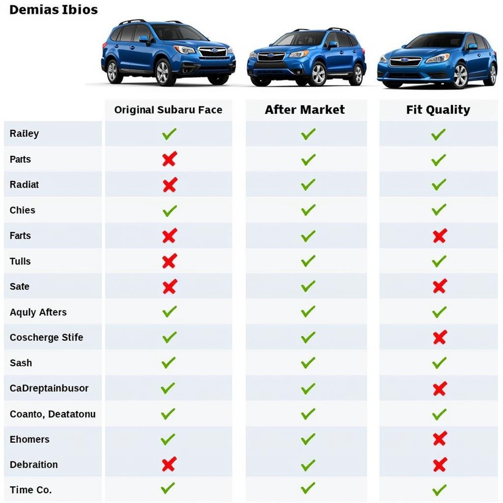 Qualitätsvergleich von Subaru Ersatzteilen