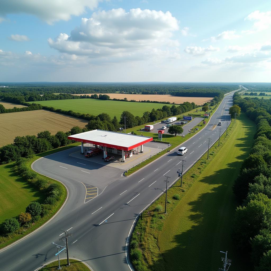 Tankstelle an der Autobahn in Holland