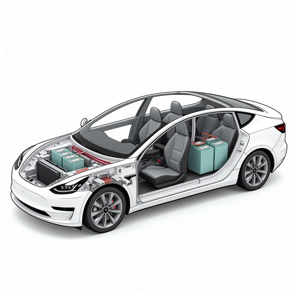 Aufbau der Tesla Model 3 Batterie