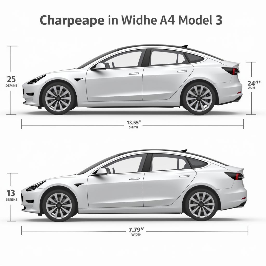 Vergleich der Breite des Tesla Model 3 mit anderen Fahrzeugen