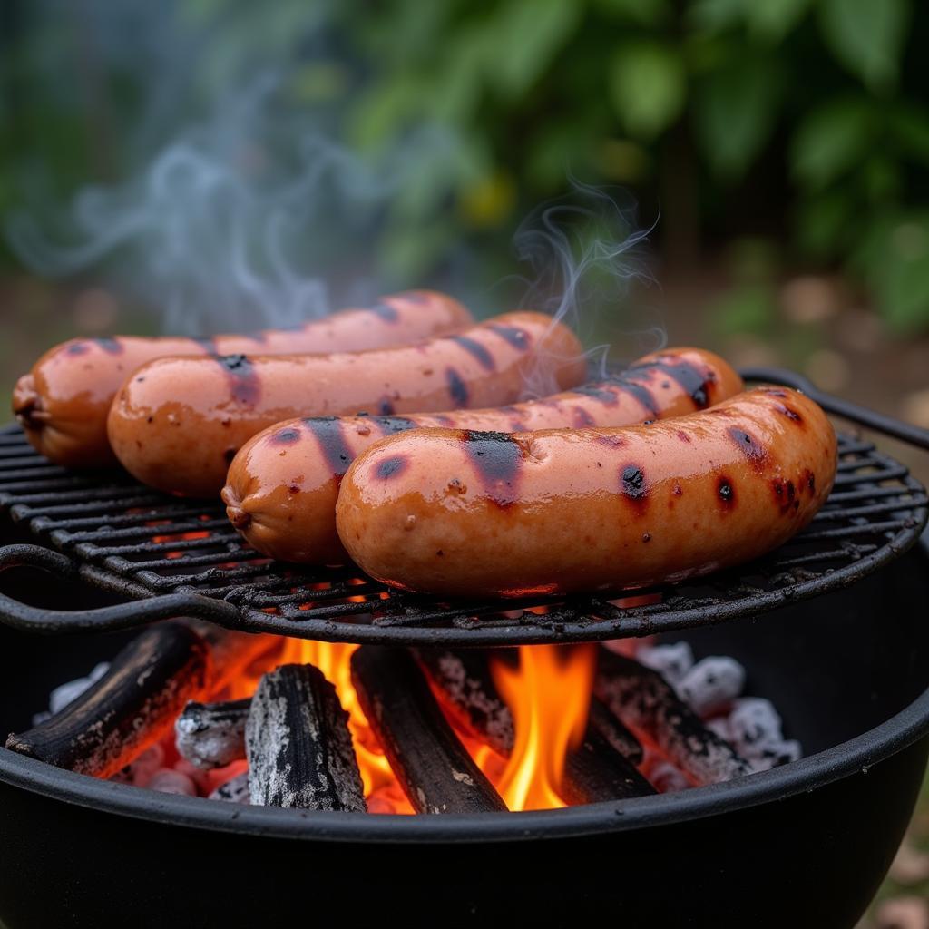 Thüringer Bratwurst auf dem Holzkohlegrill