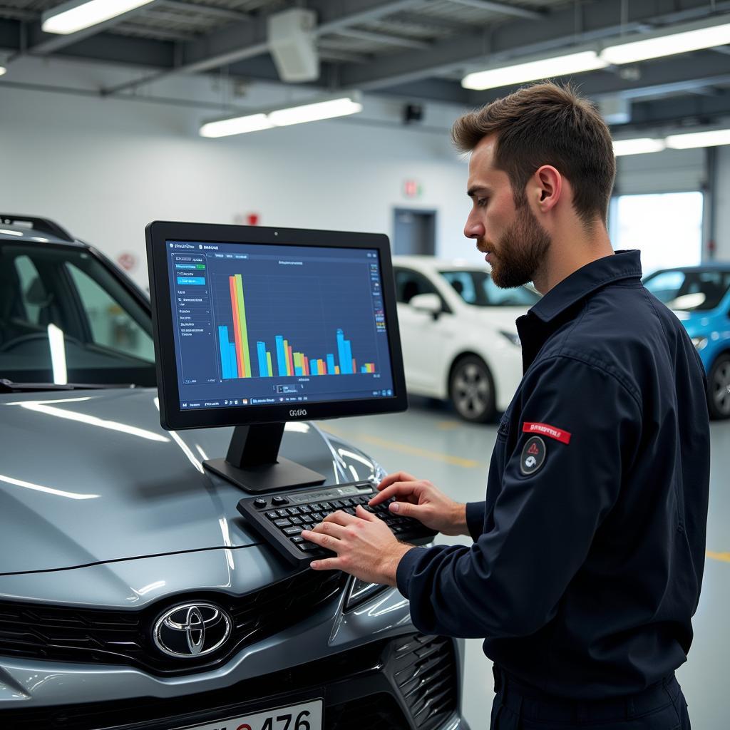 Moderne Diagnosetechnik in einer Toyota Werkstatt in Bautzen