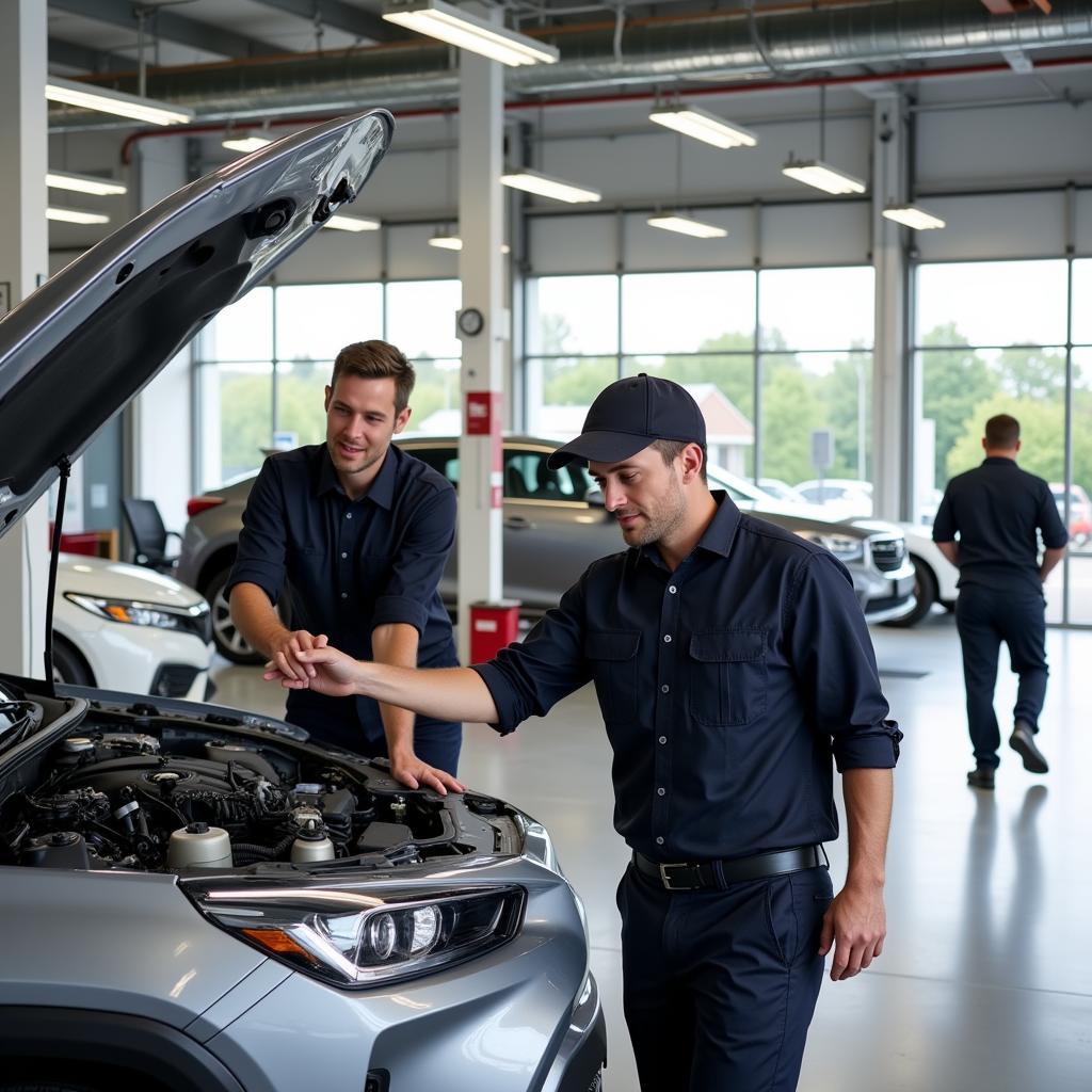 Toyota Werkstatt Kirchberg: Moderner Servicebereich mit geschulten Technikern.