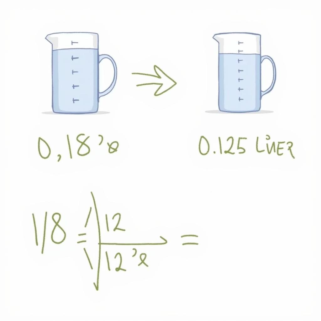 Umrechnung von 1/8 in Liter