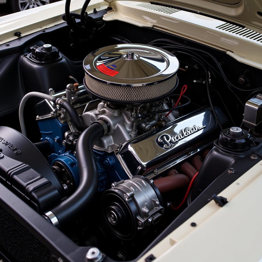 Kraftvoller V8-Motor eines Ford Mustangs