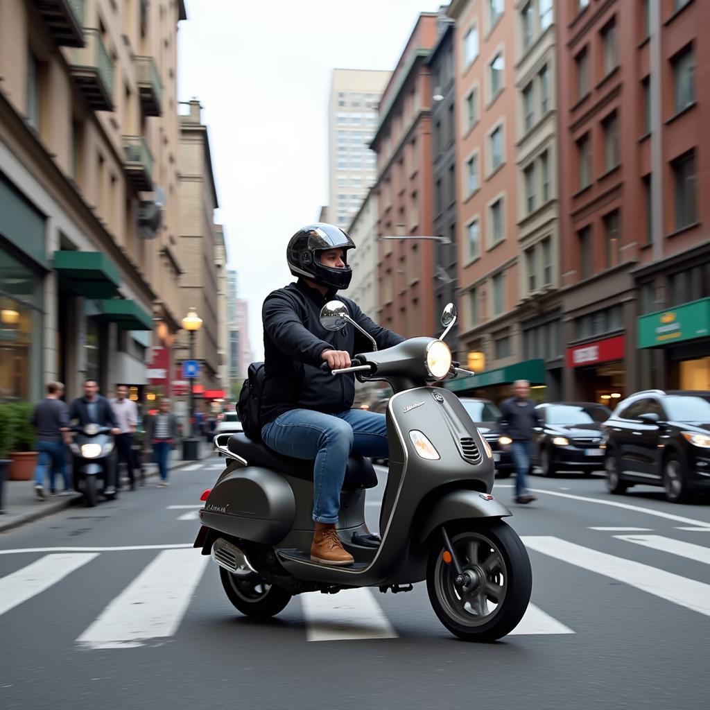 Vespa Elettrica Primavera im Stadtverkehr