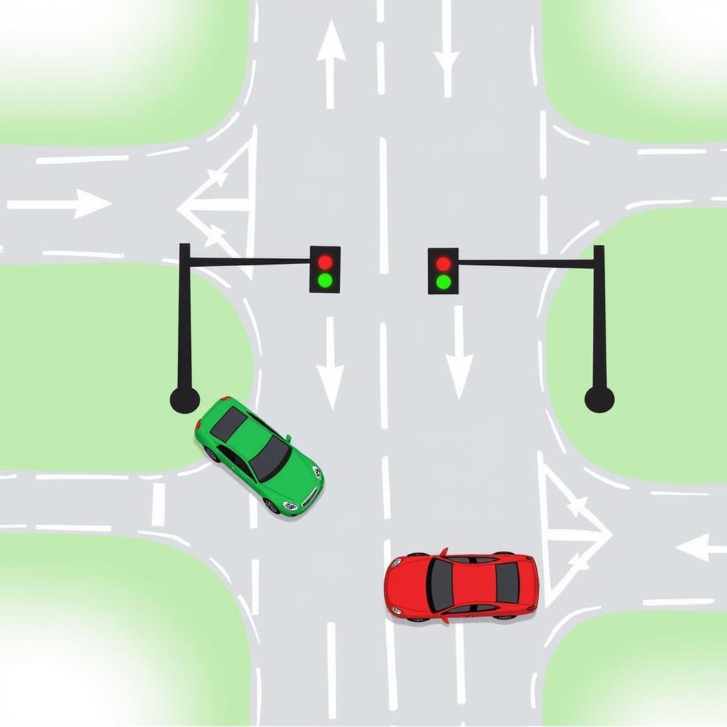 Vorfahrtsregeln an Kreuzungen mit Ampeln