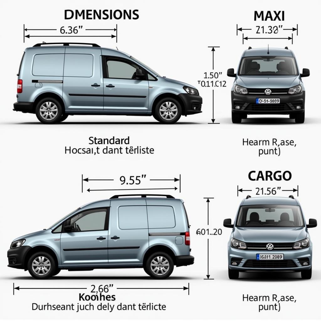 VW Caddy Innenmasse Vergleich