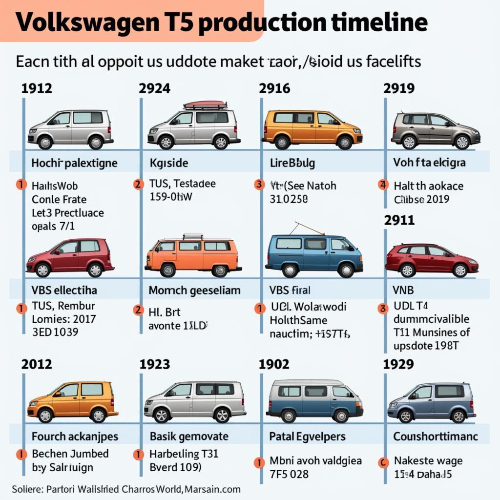 Übersicht der VW T5 Baujahre