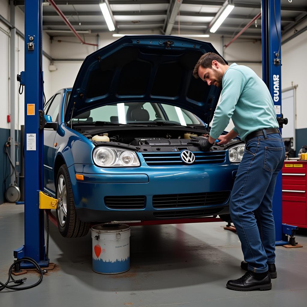 VW Reparatur in der Werkstatt