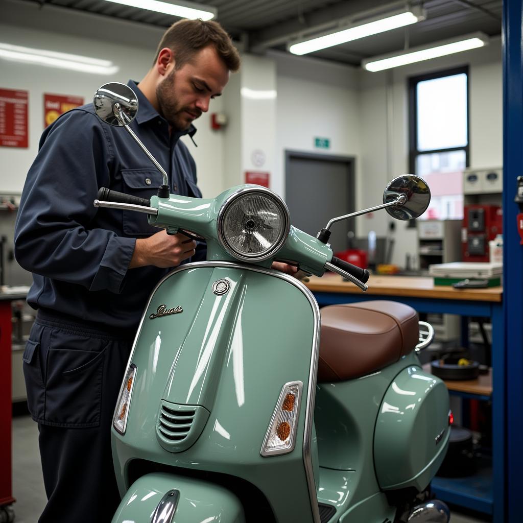 Werkstatt im Autohaus König Vespa