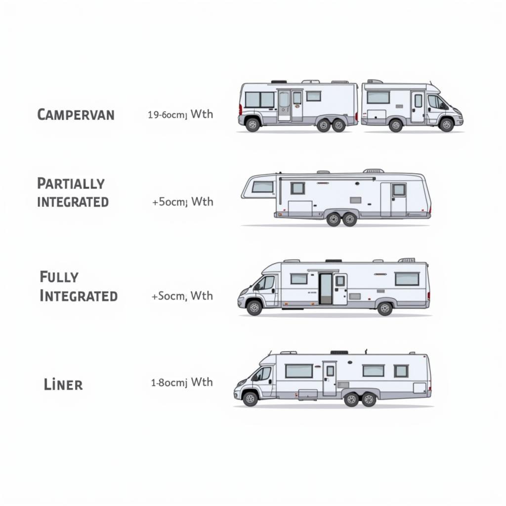 Vergleich der verschiedenen Wohnmobil-Kategorien: Kastenwagen, Teilintegrierte, Vollintegrierte und Liner