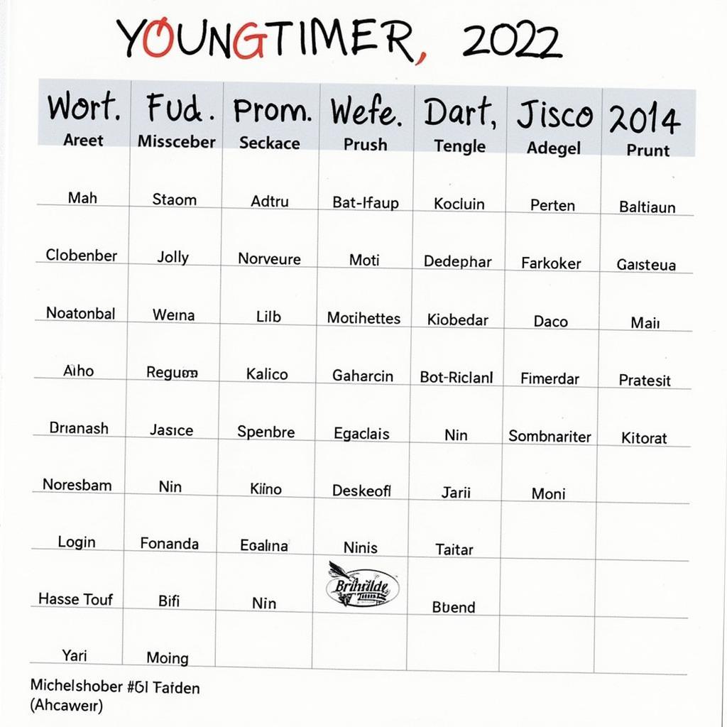 Kalender mit markierten Terminen und Orten für Youngtimer Treffen 2024.