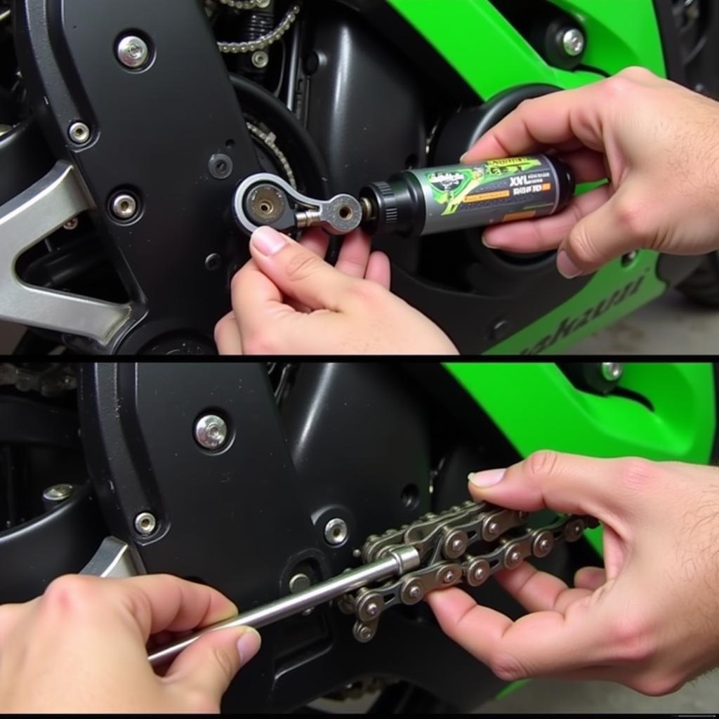 Wartung der Kette an der Kawasaki ZX10R