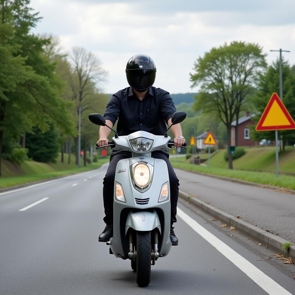 45 km/h Roller auf deutscher Straße