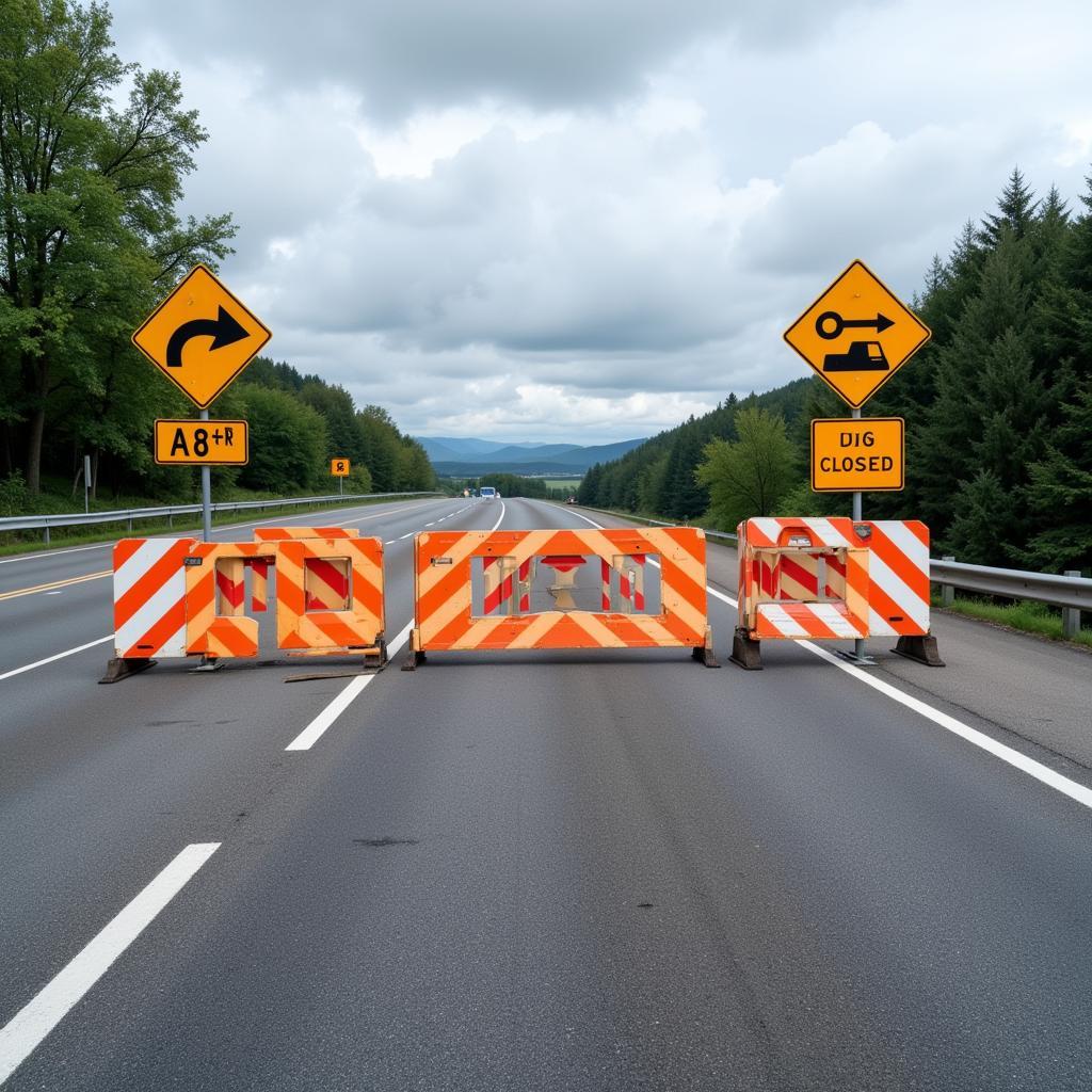 Tempolimit in Baustellenbereich auf der A8