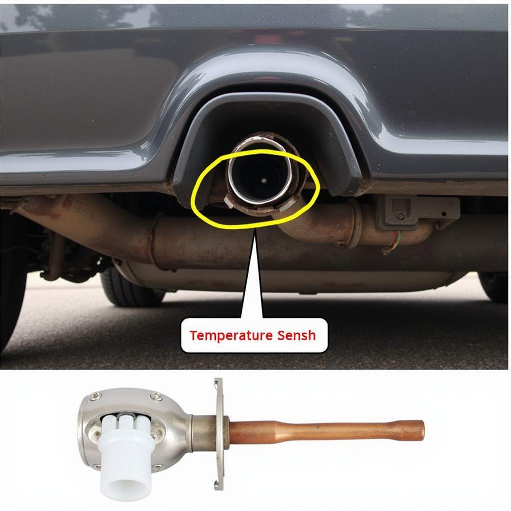Abgastemperatursensor im Abgassystem