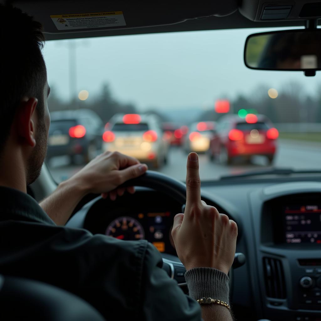 Anzeige wegen Mittelfinger im Straßenverkehr