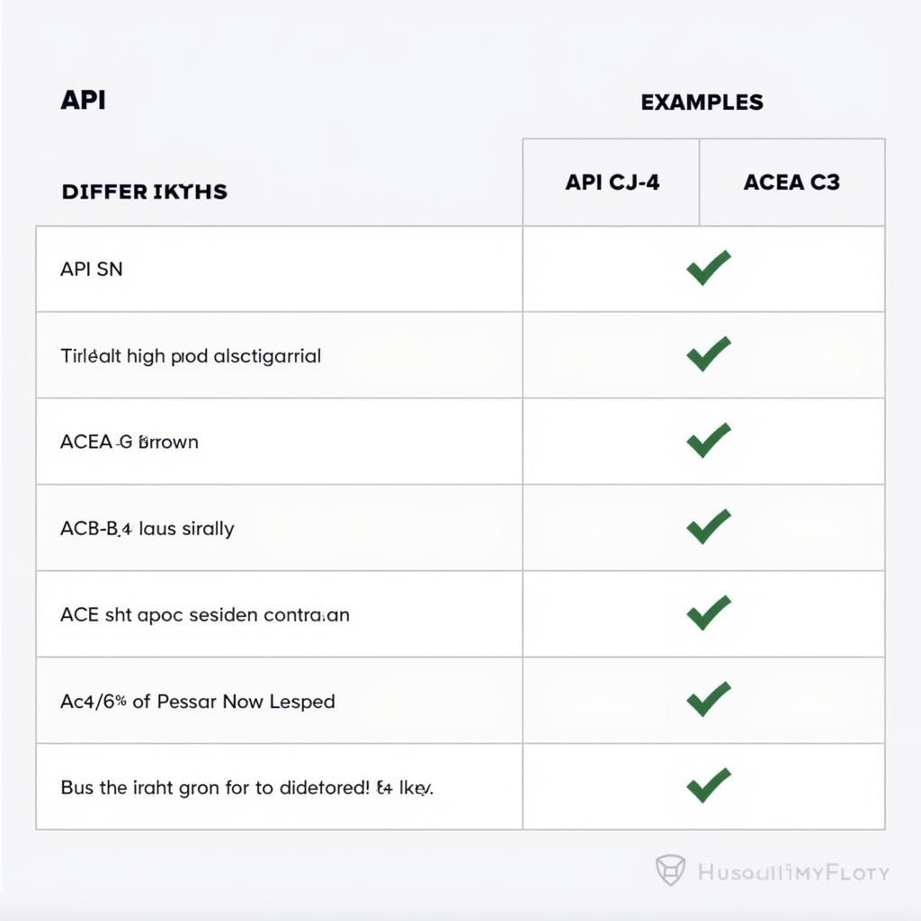 API und ACEA Öl Klassifikationen im Vergleich