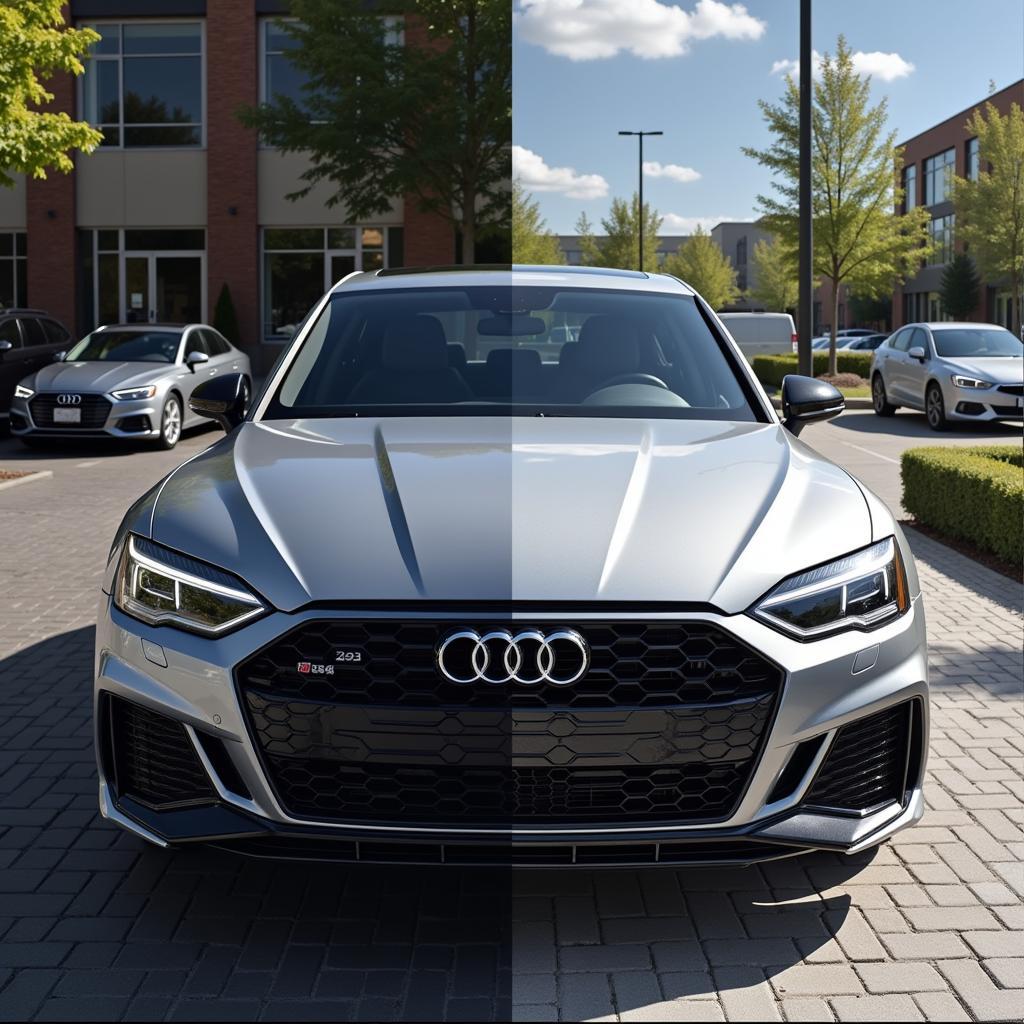 Audi in Nanograu Metallic Lackierung - Ein Beispiel für die elegante Farbgebung