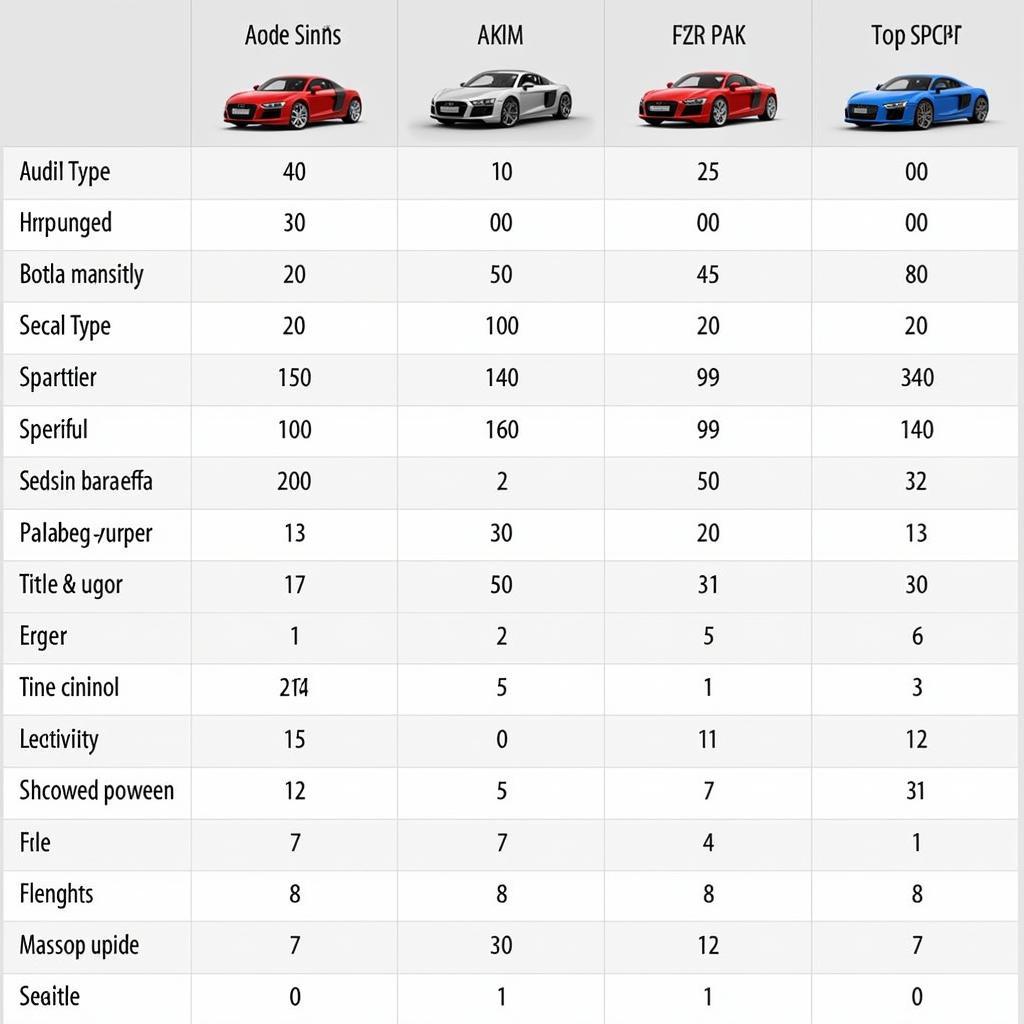 Vergleich der Höchstgeschwindigkeiten verschiedener Audi R8 Modelle