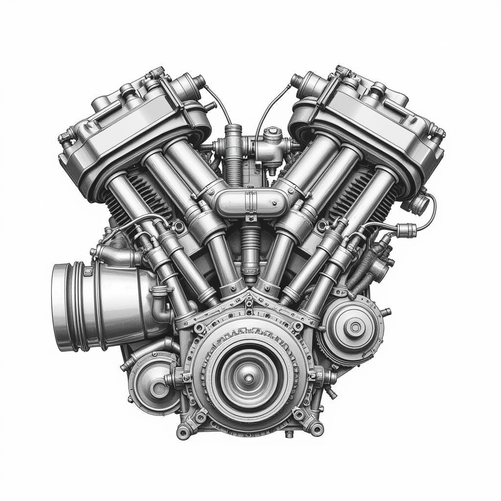 Audi W12 Motor Schnittzeichnung