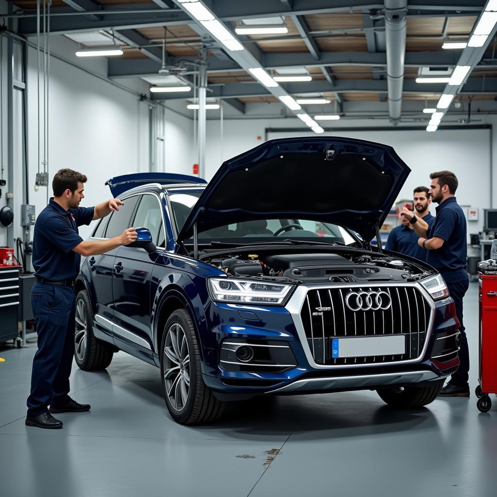 Moderne Werkstatt im Audi Zentrum München Albrechtstraße