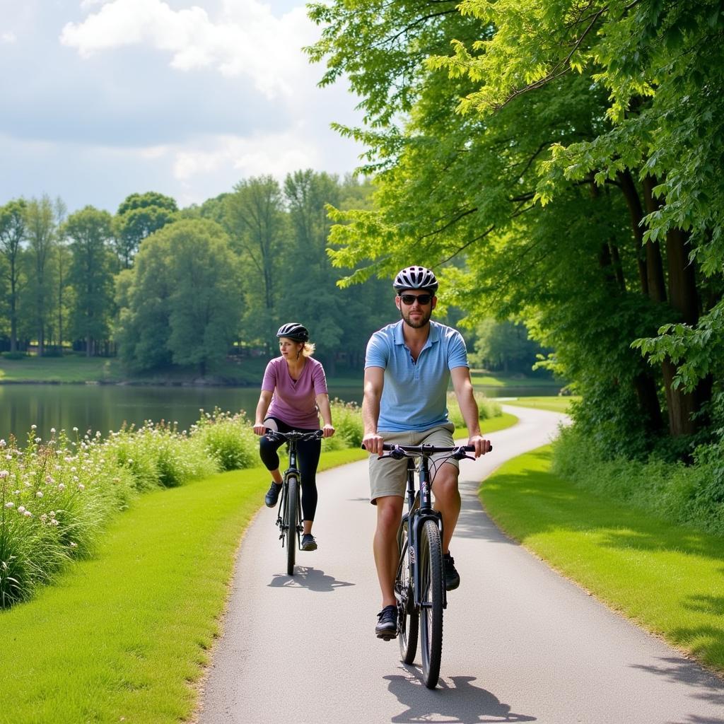 Radfahrer auf der Außenalsterrunde