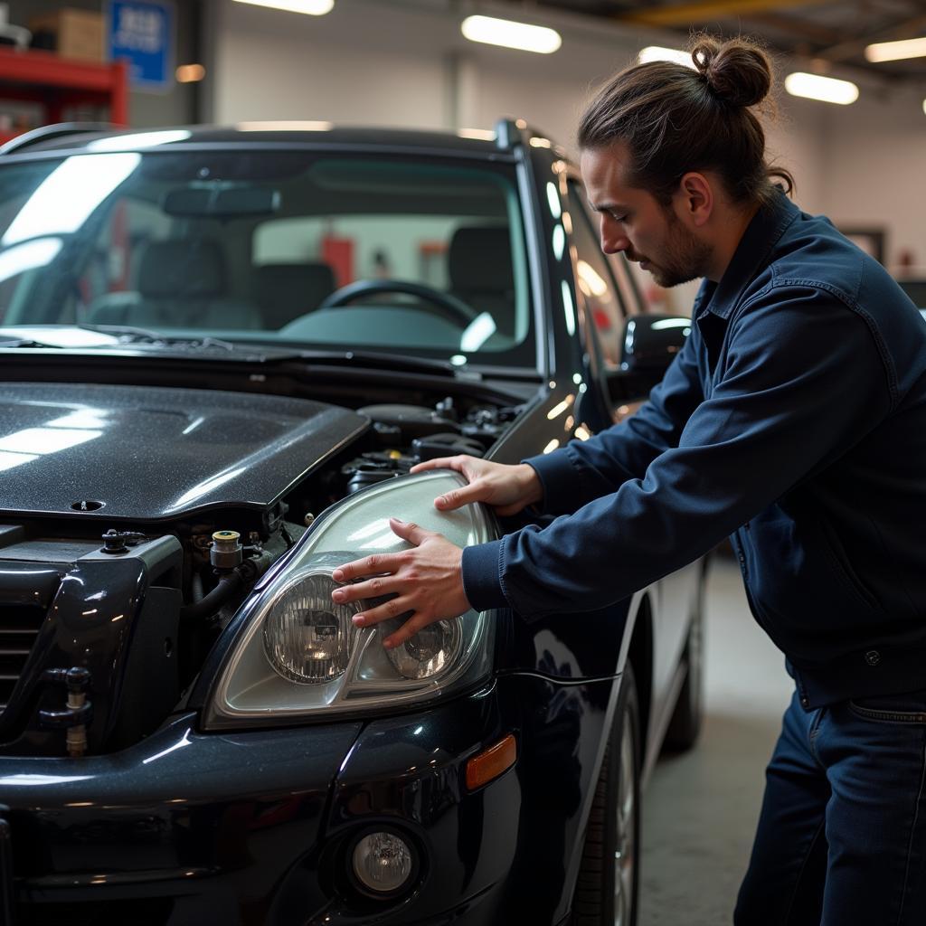 Auto Reparatur mit gebrauchten Teilen aus Polen