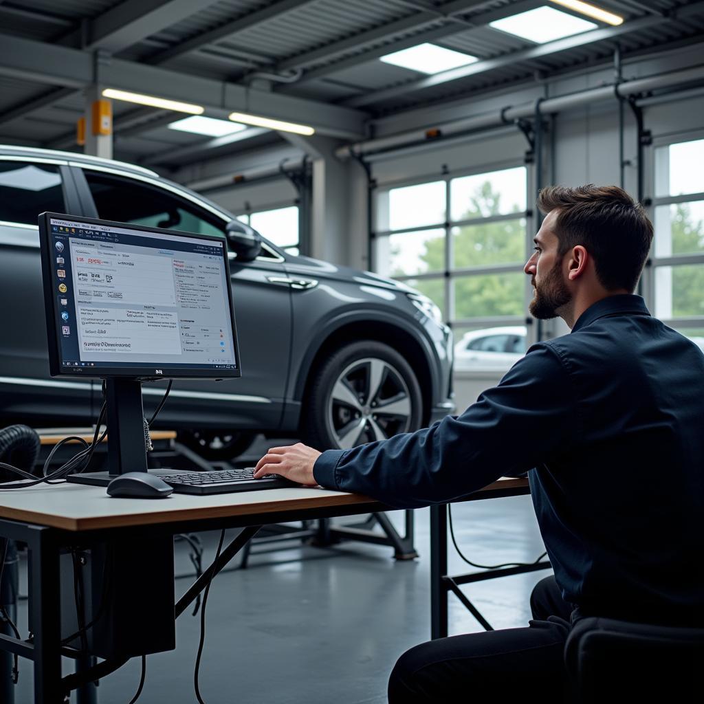 Auto in Werkstatt zur Diagnose