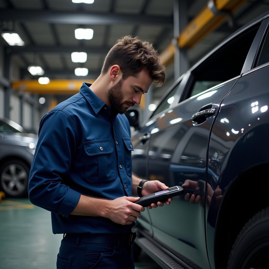 Autowerkstatt mit Diagnosegerät