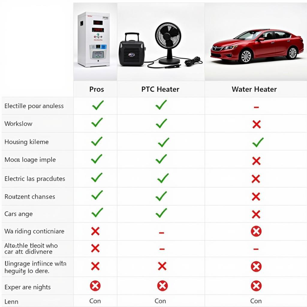 Typen von Auto Zusatzheizungen 12V