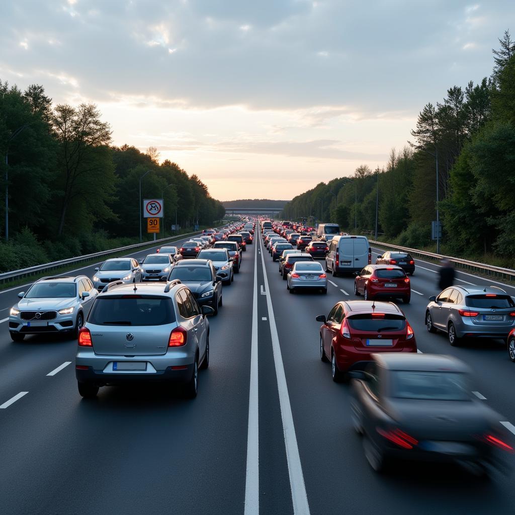 Autobahn Stau 40 km/h