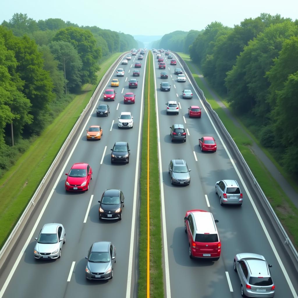 Reißverschlussverfahren bei Stau auf der Autobahn